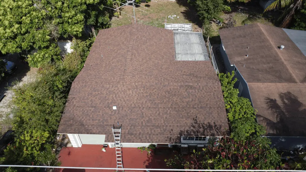 Brown shingle roof installed in Miami FL