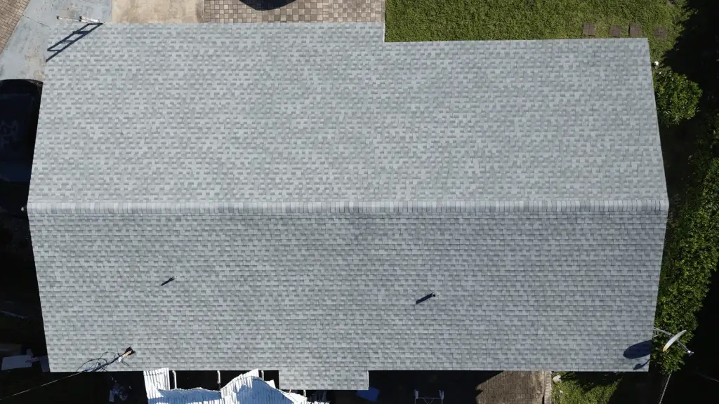Doga Roofing pale gray roof finished in Miami Gardens