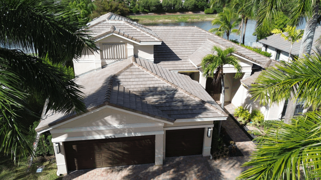 gray concrete tile roofing project in Weston FL