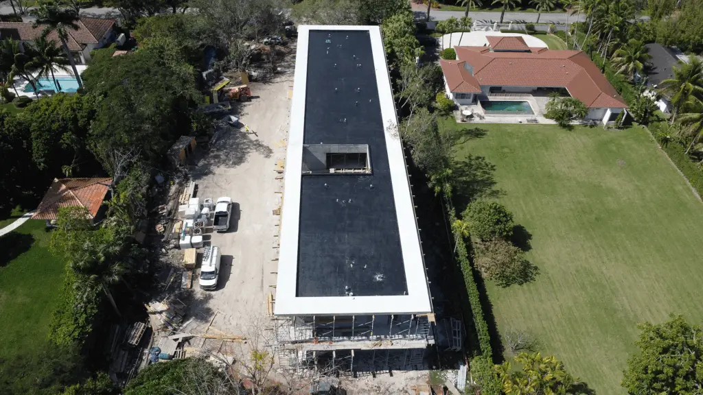 Flat commercial roofing project in Miami FL 33143