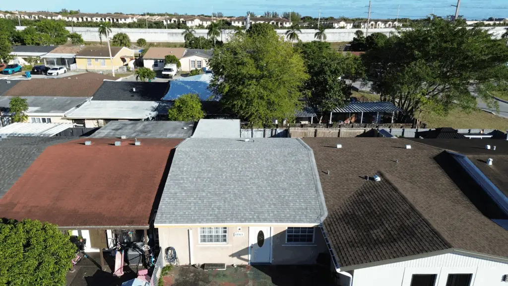 Light gray roofing shingles completed in Miami Gardens