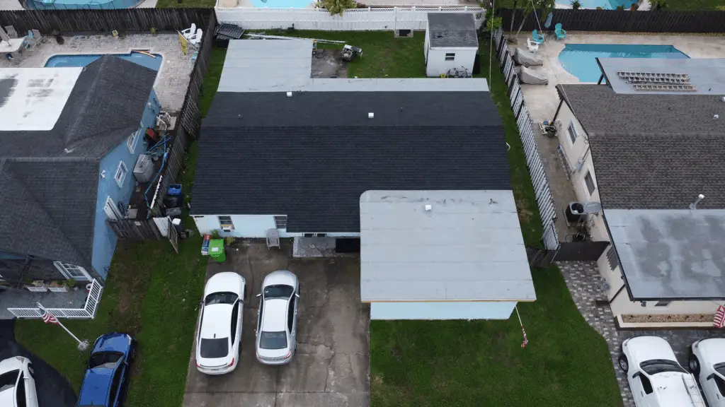 Dark gray roofing project completed in Sunrise FL