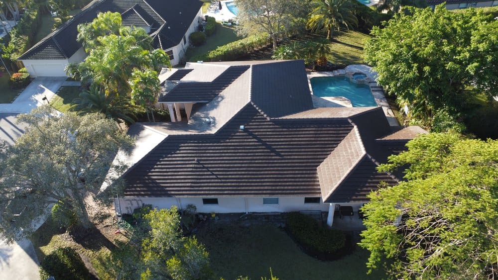 Dark Brown Tile Roof Installation in Weston FL 33327 - Photo 1